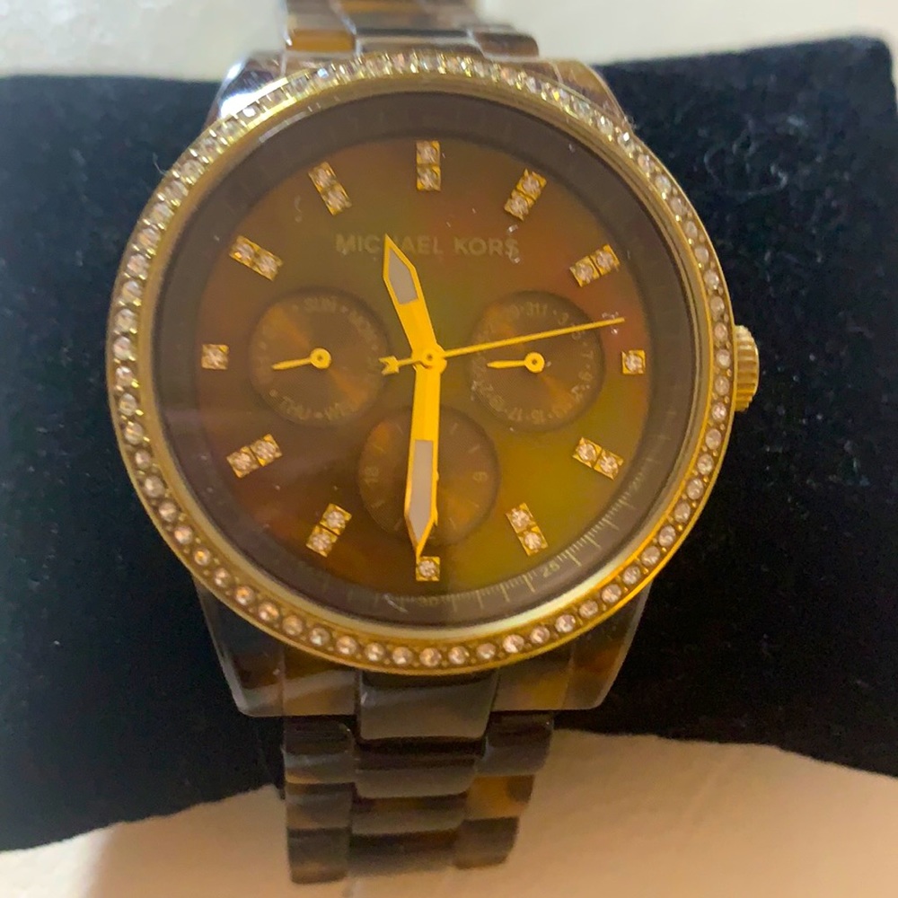 Michael Kors tortoise shell watch